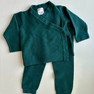 Hanna Andersson Forest Green Wrap Top & Pants Set